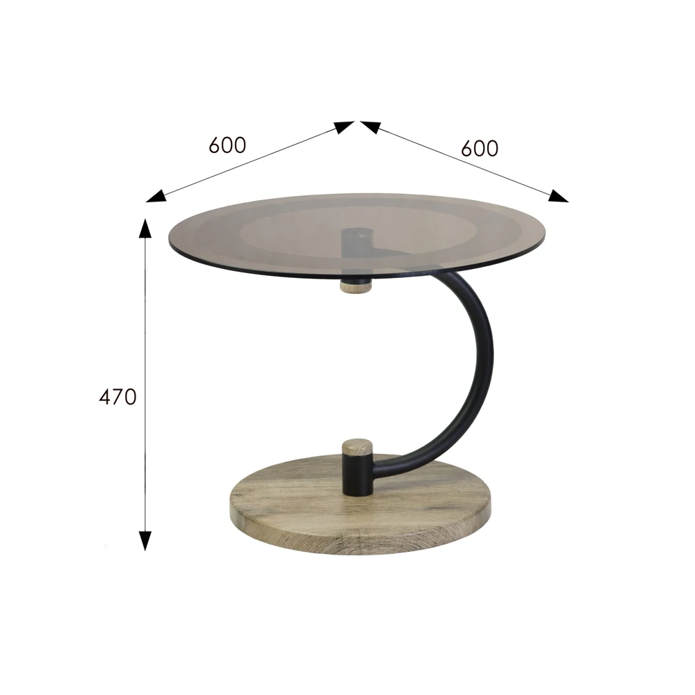 Стол журнальный Мебелик Дуэт 13Н тонированное |