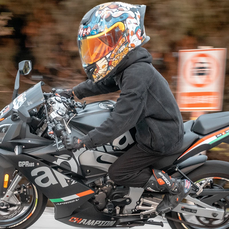 Мотоциклетный шлем для мужчин и женщин летняя модель в горошек защита от