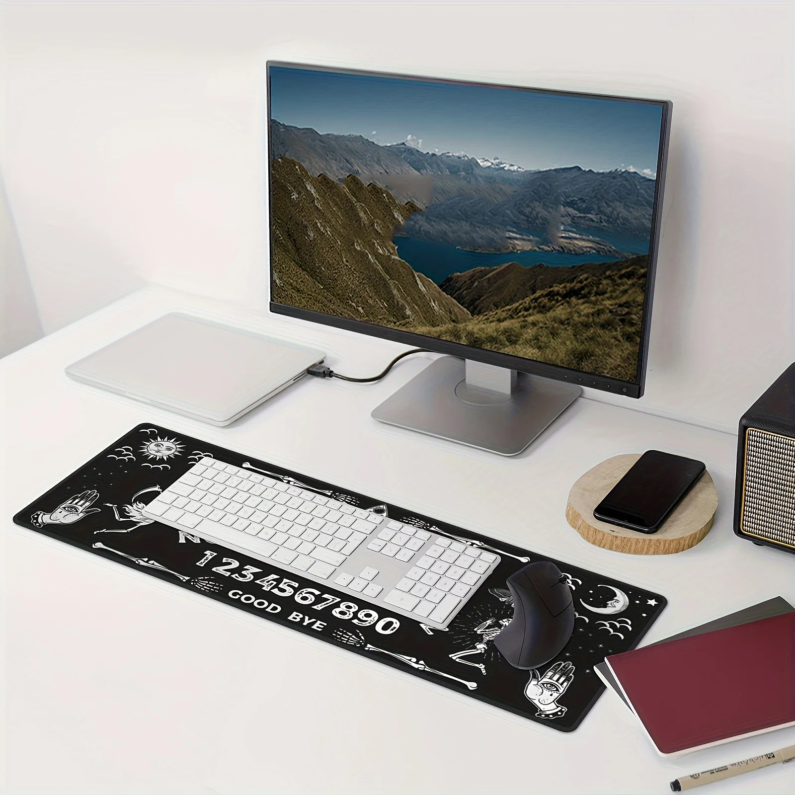 Загадочный призрак готический игровой коврик для мыши большой настольный черный