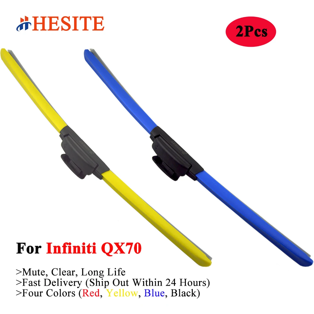 

HESITE Colorful Hybrid Wiper Blades For 2010 2014 2016 2017 Infiniti QX70 0-60 SUV Snow Mode 2015 2018 2019 2020 2021 Models 3.0