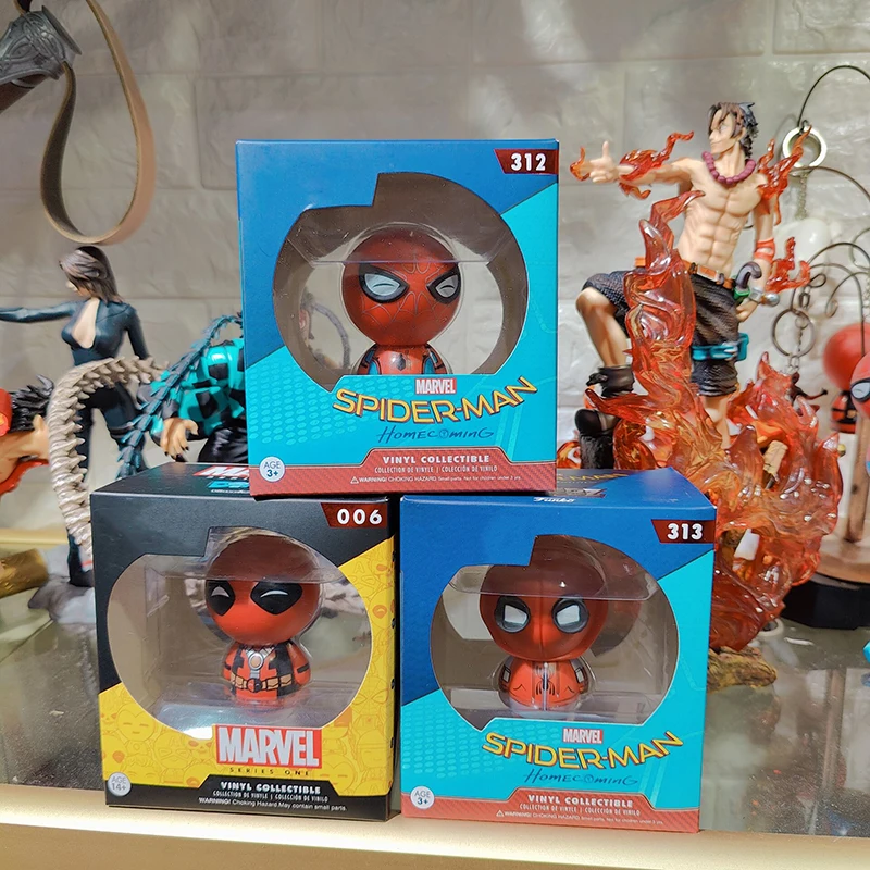 

Marvel Spiderman Anime Action Figure Models Kawaii Deadpool Doll Avengers Cartoon Collection Sculpture Spider Man Kid Toys Gift