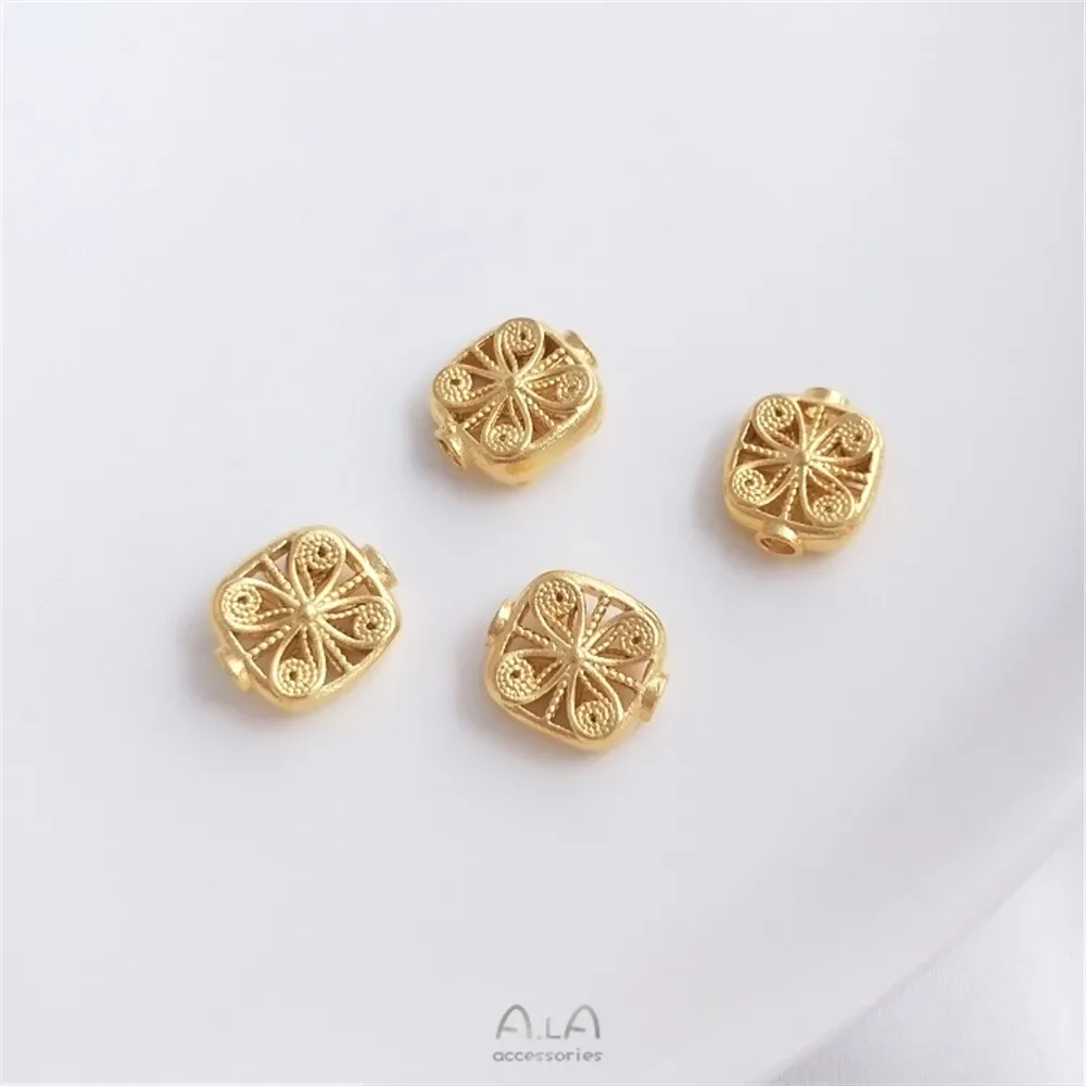 Матовый полый вырез и счастливое счастье двойной персонаж Fu Guille шарик из бисера