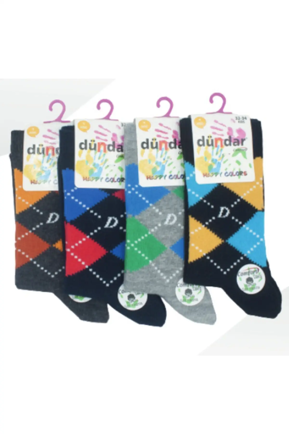 

1 пара, разноцветные хлопковые носки в клетку, 12 дюймов