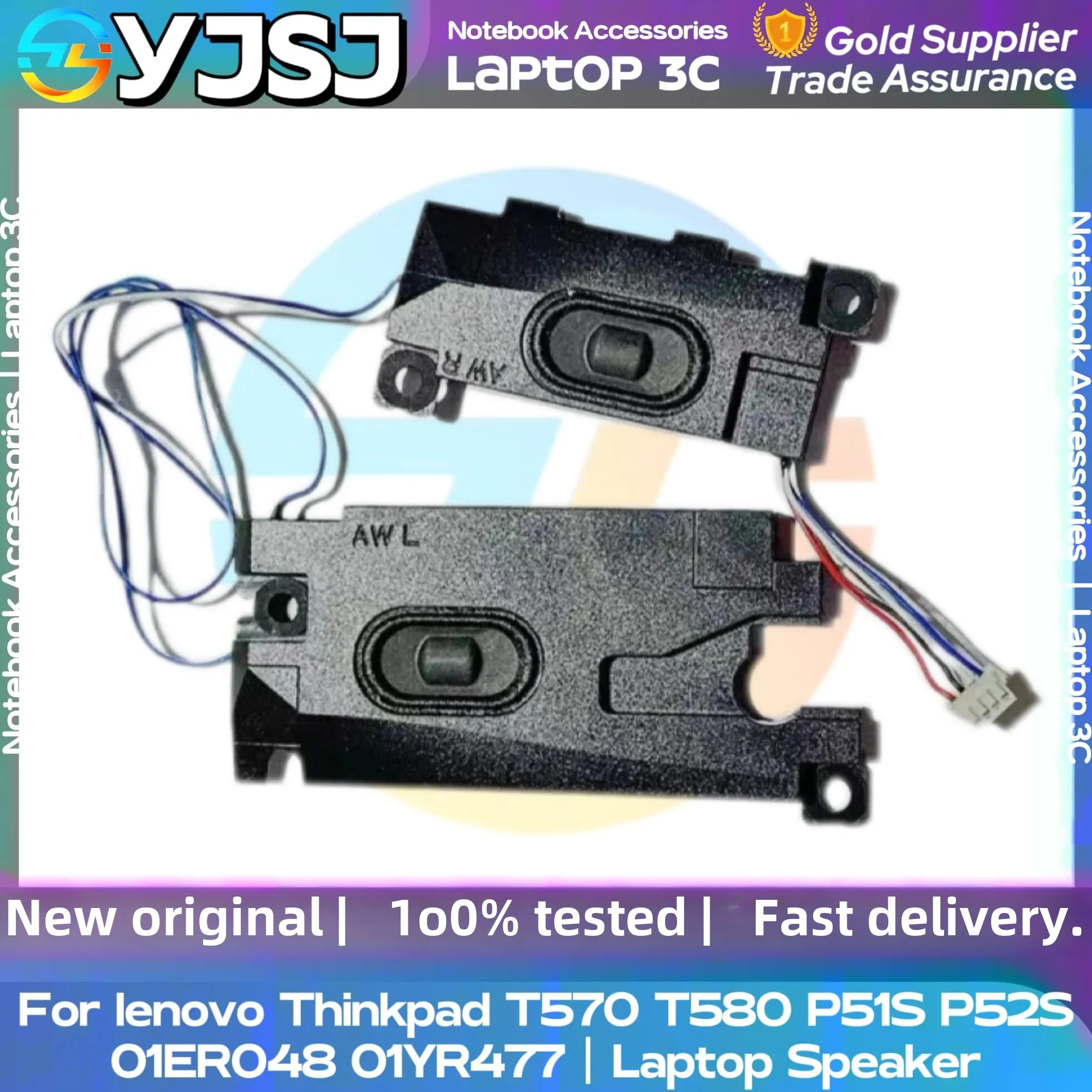 Фото Новый оригинальный динамик для ноутбука lenovo Thinkpad T570 T580 P51S P52S встроенный динамик звуковой сигнал 01ER048 01YR477 023.400CH.0011 №1