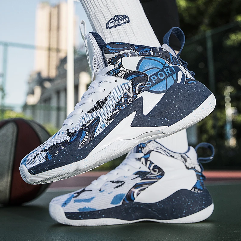 Cheap Basketball Shoes Men Kids Athletic Basketball Sneakers Breathable Non-Slip Training Sneakers Men Boys Basket Sports Shoes