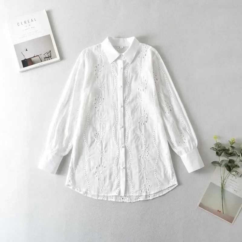 

2022 New Spring Summer Women Female Sexy Polyester Shirt Brand Blouse Outwear