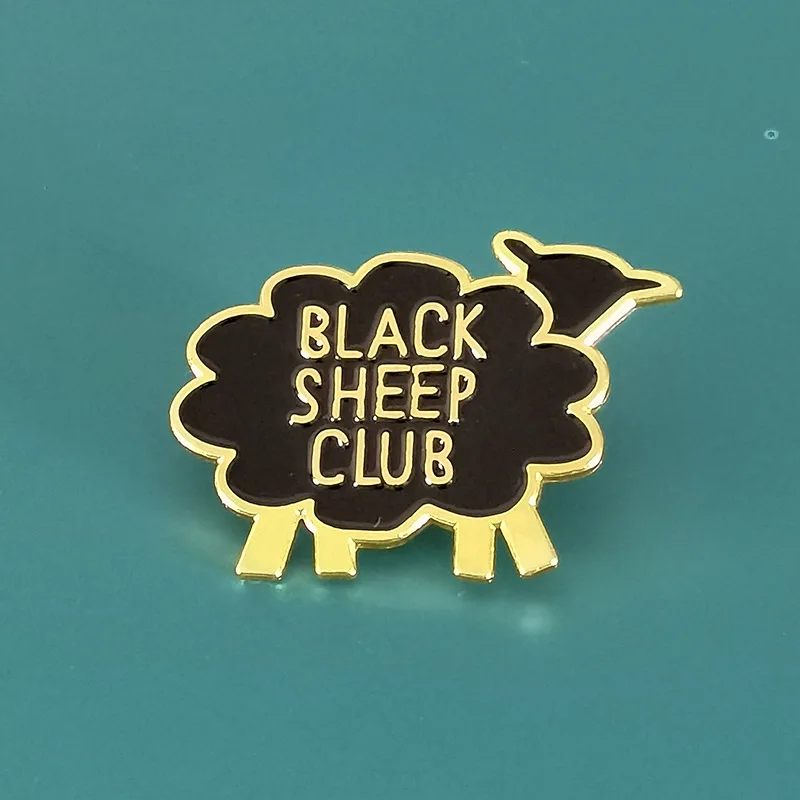 

XM-funny "Black Sheep Club" brooch funny humor badge accessories