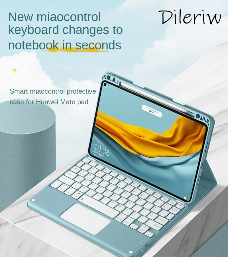 

For Huawei Tablet PC Matepad 11 Simple Fashionable Pure Color with Pen Slot Bluetooth Keyboard Protective Multifunction Case