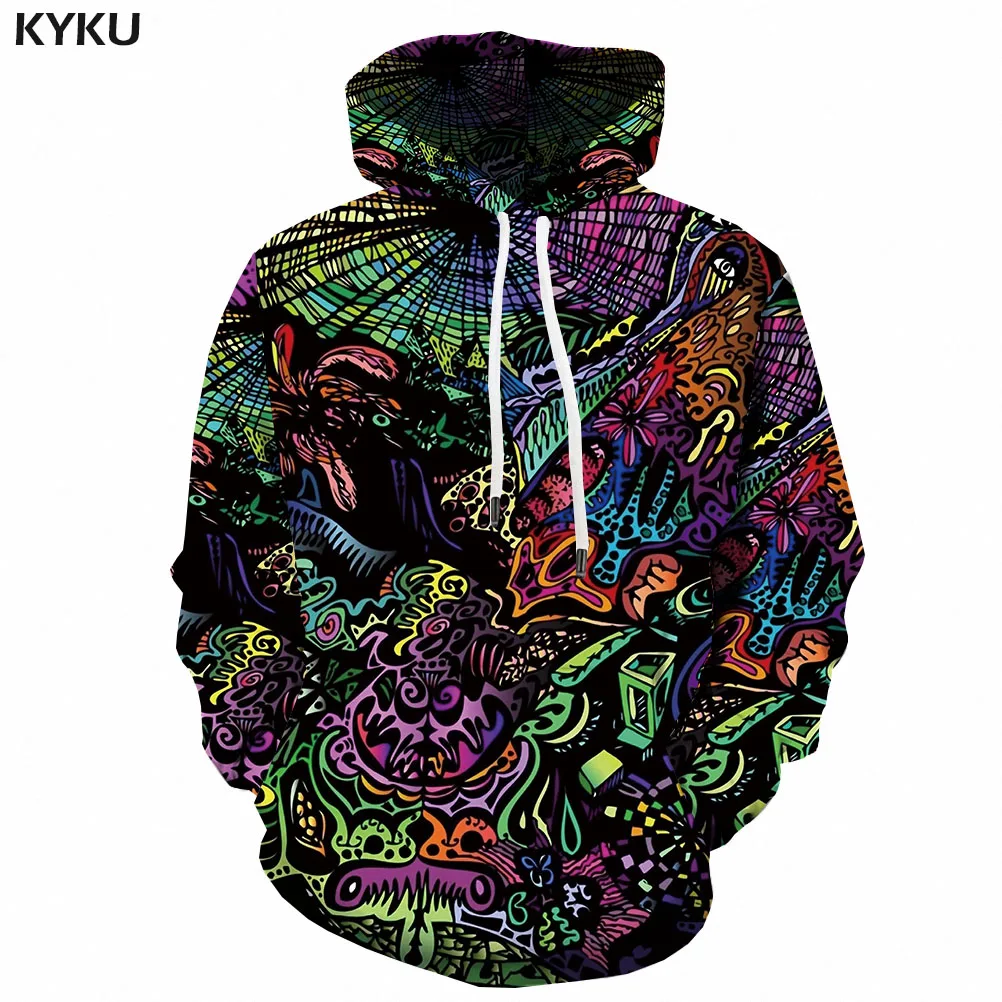

2022 New 3D Psychedelic Elements Hoodie Sweatshirt Men Hooded Casual Abstract Hoodie Anime Graffiti Print