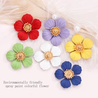 26mm colorful eco friendly spray paint flower flatback diy flower handmade crafts metal free shipping candy color accessories