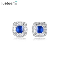 luoteemi new arrival 2022 trendy stud earring for women fashion cz micro pave cute design wedding bridal accessories for girl