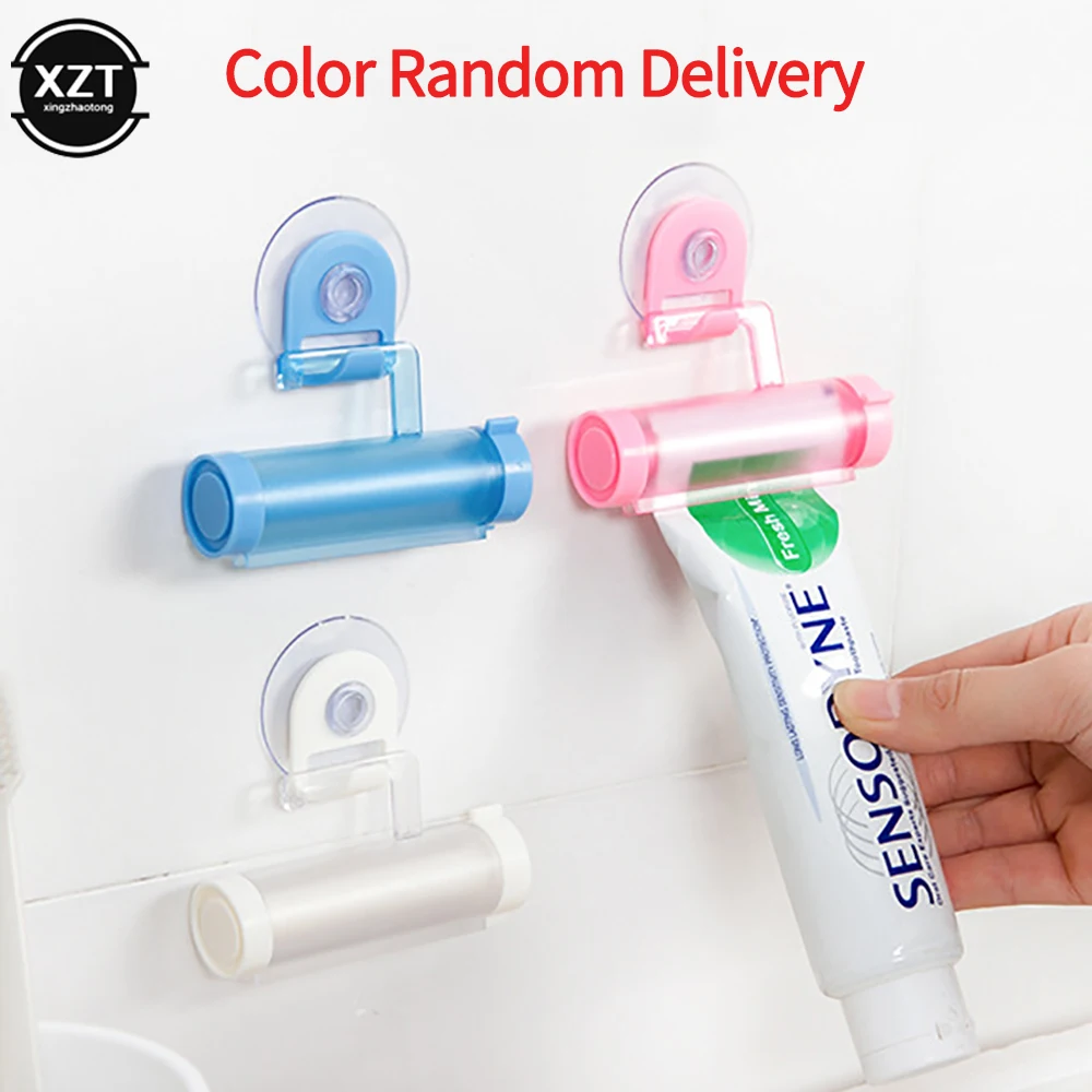 

1PCS Creative Rolling Squeezer Toothpaste Dispenser Tube Partner Sucker Hanging Holde Distributeur Dentifrice