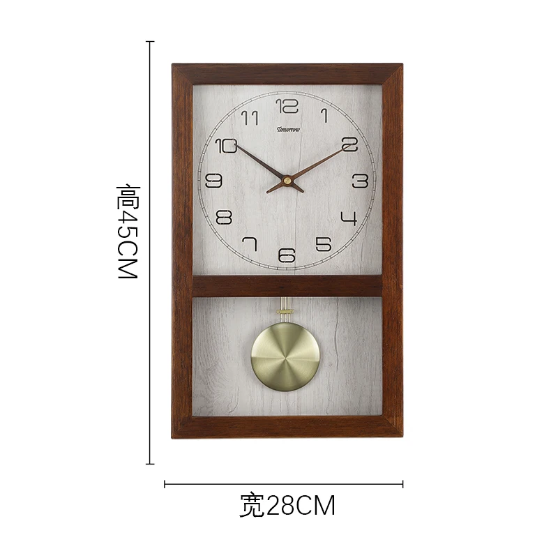 

Деревянные настенные часы в японском стиле, прямоугольные антикварные ретро-часы в китайском стиле для дома, гостиной, X711S