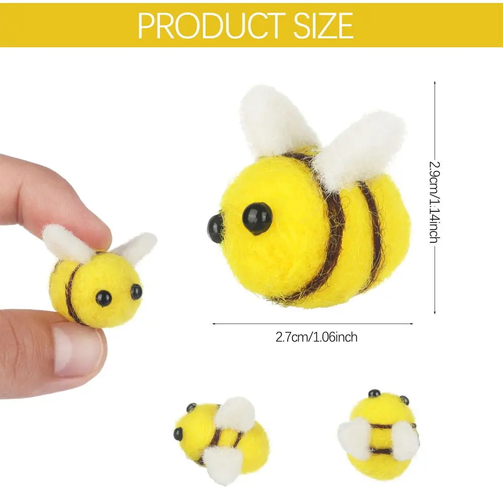 20 Pcs Wool Felt Bee Mini Craft Balls Bee Plush DIY Craft Bumble Bee for Baby Reveal Birthday Party Decoration Favors images - 6