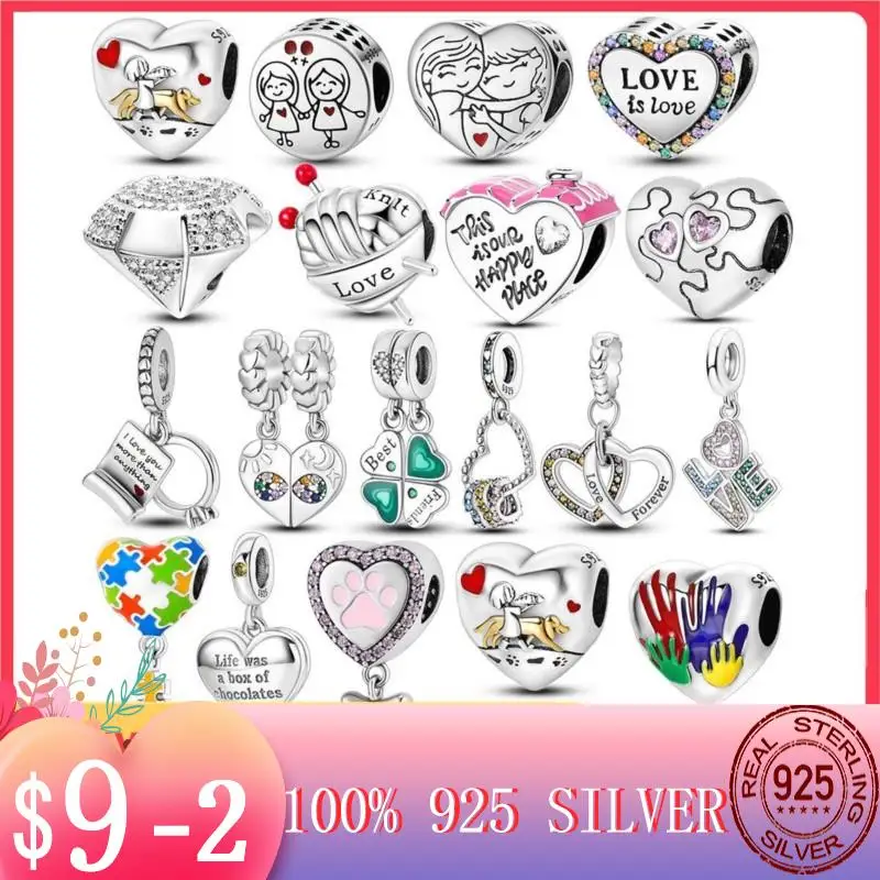 

2022 Beads 925 Silver Infinity Love Mum Heart Mom Dangle Charm Fit Charm MULA Bracelet Plata de ley 925 Silver Original Jewelry