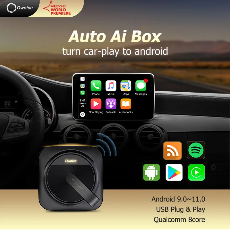 

Ownice Android 11 Wireless CarPlay Ai Box Apple Car Play Android Auto Youtube Netfix For Benz Vito 3 W447 2014 - 2021