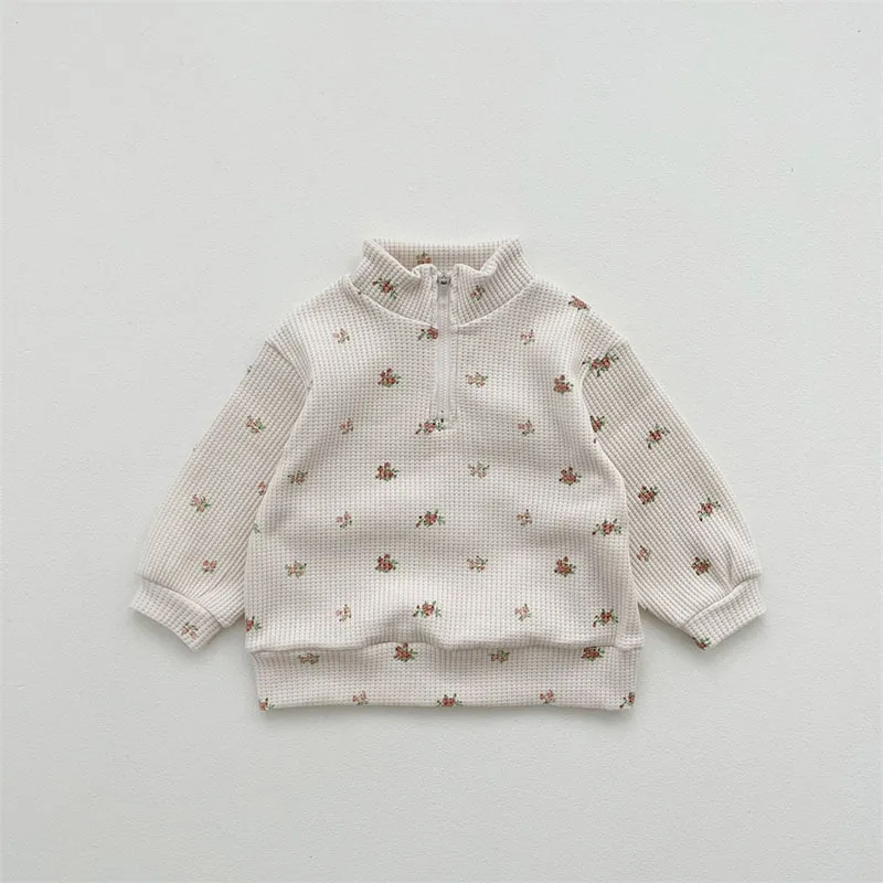 Freely Move Autumn Winter Fashion Girls Floral Cotton Clothes Sets Kids Warm Long Sleeve Sweater Pants 2pcs Set Baby Girl Outfit