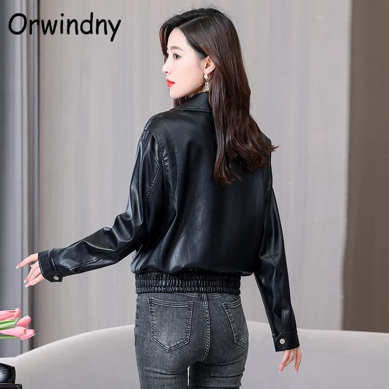 Весенние женские куртки элегантное модное кожаное пальто замшевая однотонная