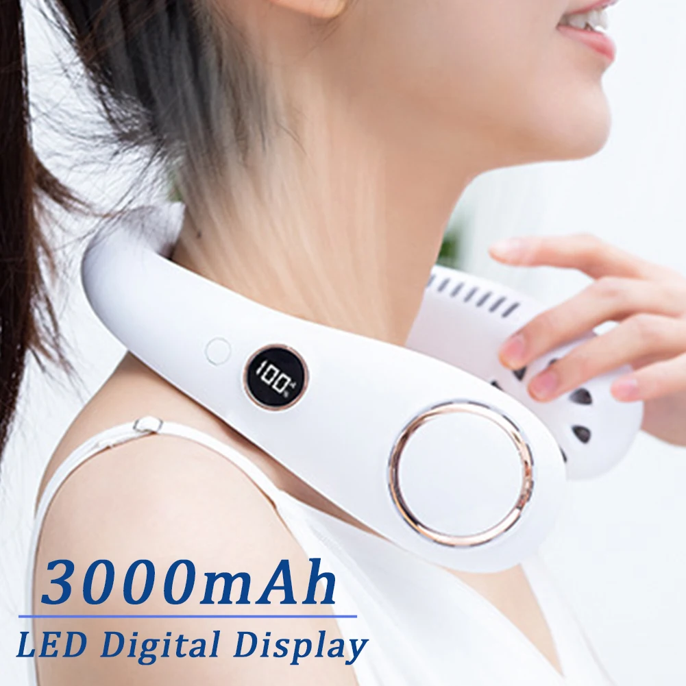 

Mini Bladeless Fan Hanging Neck Leafless Fan Rechargeable Fan Mute Sports Fans for Home Outdoor Wearable Portable Fans