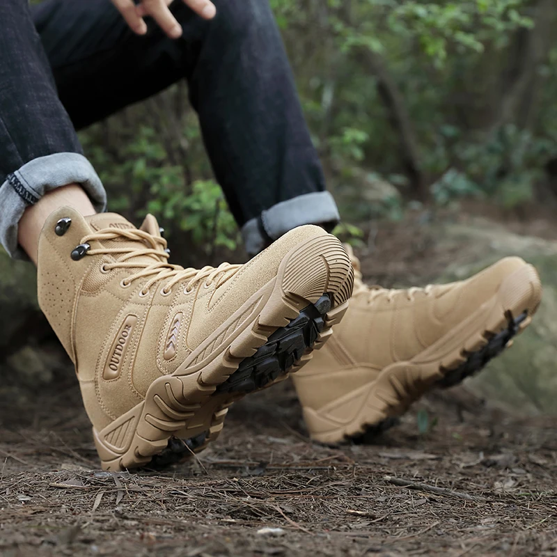 Outdoor Waterproof Tactical Boots Military For Men Keep Warm Snow Botas Hombre Winter Boots Anti-skid Winter Boots Hiking Shoes