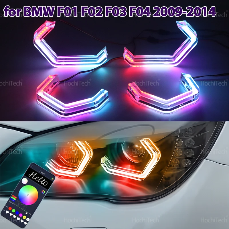 Для BMW 7 серии F01 F02 F03 F04 2009-2015 730i 730Li 740i 740Li 750i M4 Style Rings DRL LED Angel Eyes Kit с указателем