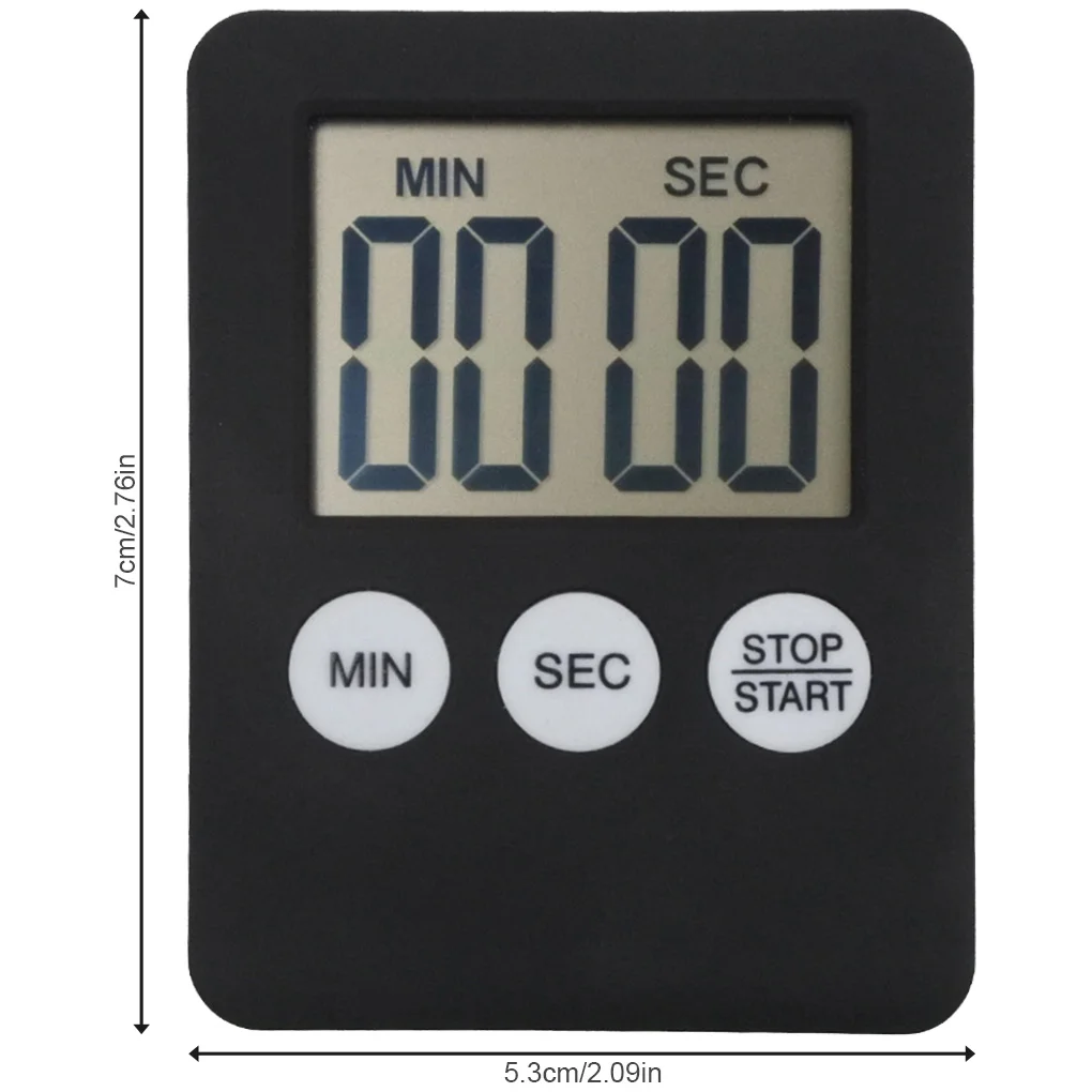 

6 Colors Super Thin LCD Digital Screen Kitchen Timer Square Cooking Count Up Countdown Alarm Magnet Clock