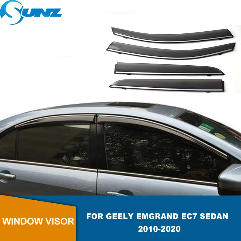 

Side Window Visor For Geely Emgrand EC7 Sedan 2010 2011 2012 2013 2014 2015 2016 2017 2018 Sun Rain Deflector Car Stylings SUNZ