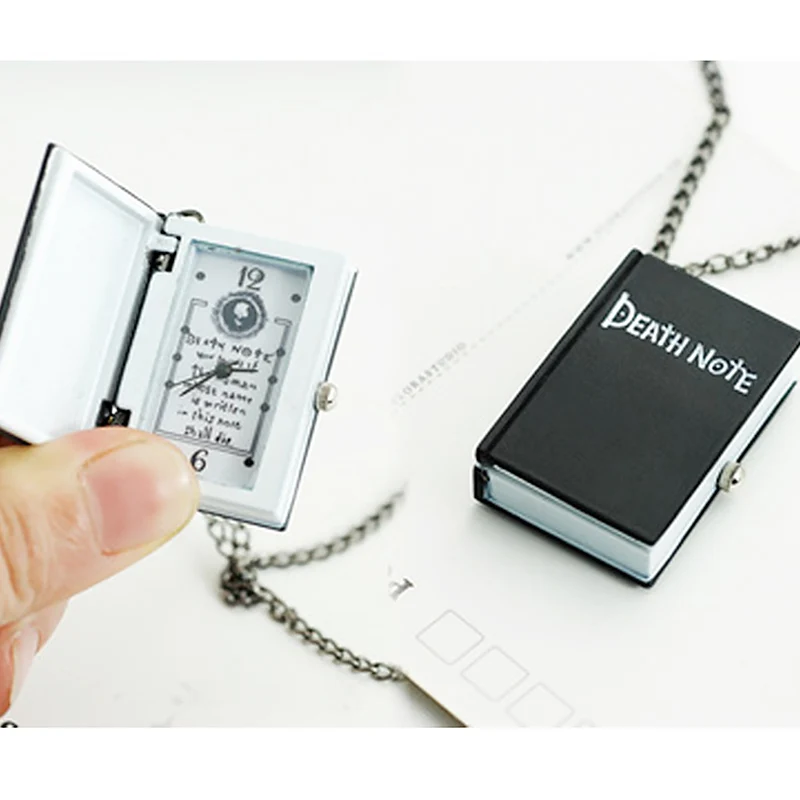 

2018 Unique Death Note Book Quartz Pocket Watch Pendant Necklace Vintage Gift Relogio Masculino Pocket Watch Montre D88