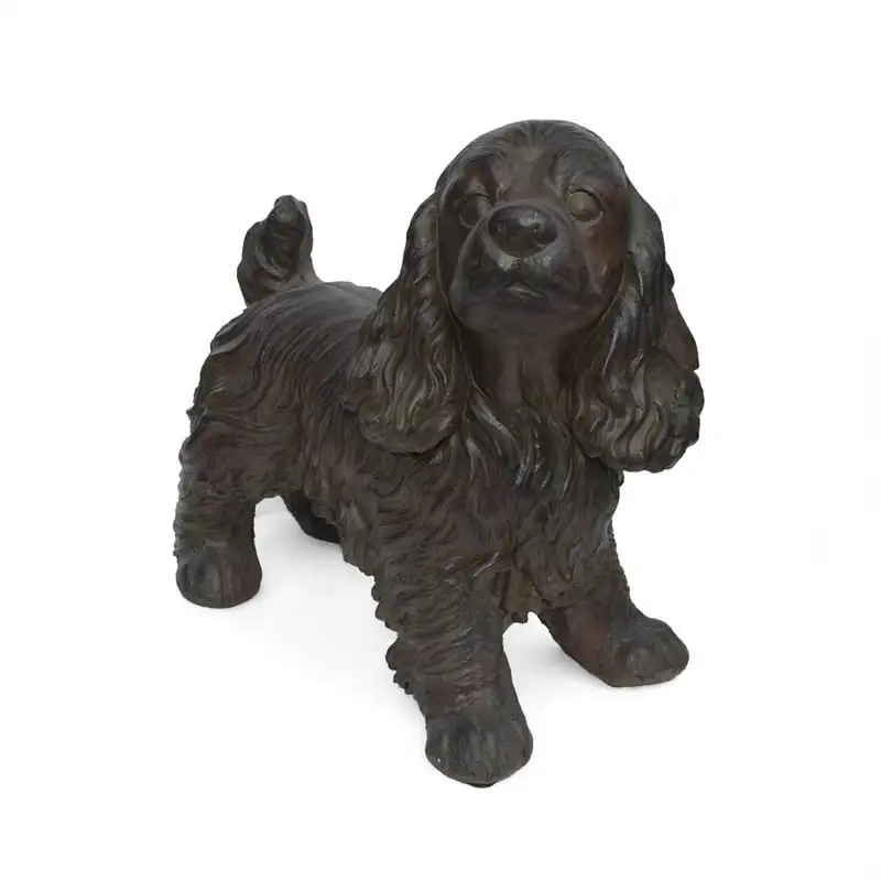 

Outdoor Cocker Spaniel Dog Statue, Brown