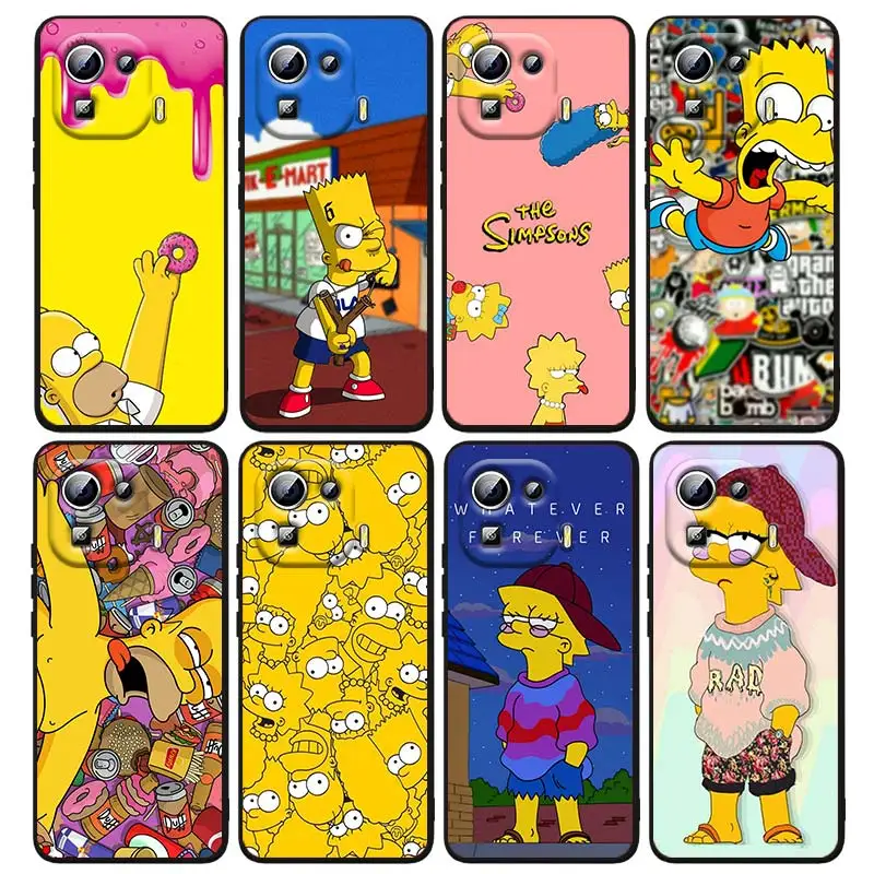 

Anime The Simpsons Art Cool Phone Case For Xiaomi Mi 13 12T 12S 12X 12 11 11T 11i 10T 10 Pro Lite Ultra 5G Cover Black Funda
