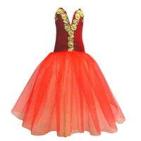 red long dress for women ballet tutu dress skirt swan lake sling girls professional costume vestidos chica bailarina