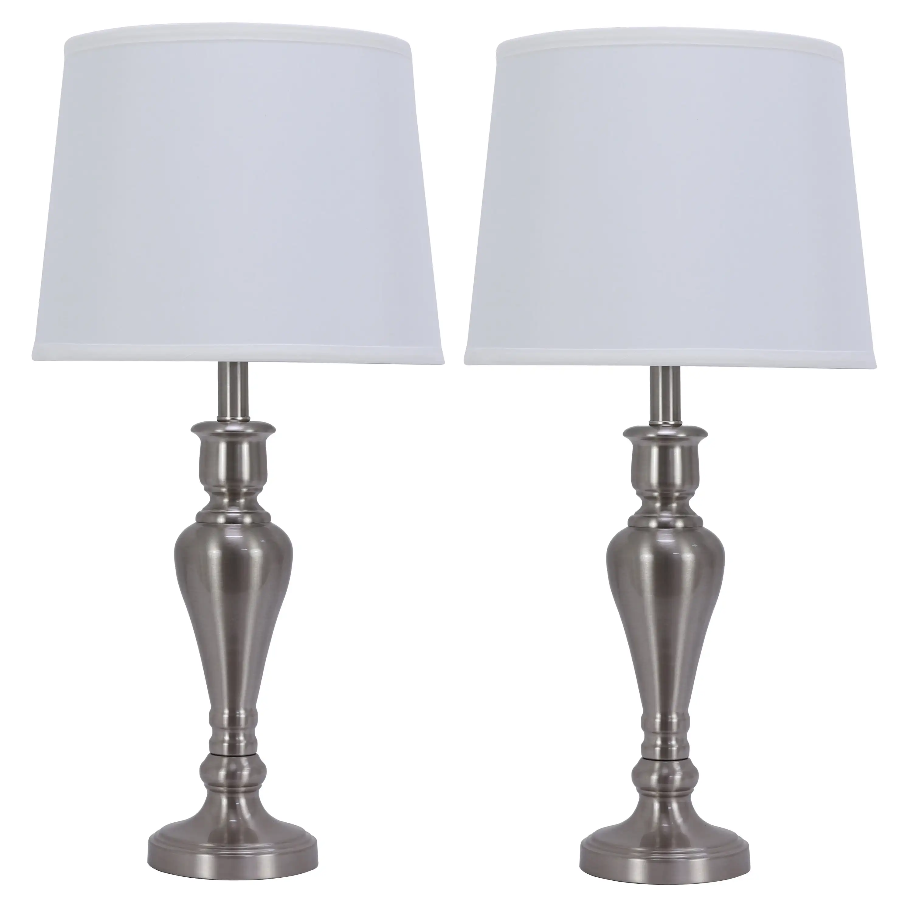 

HMTX Marie Brushed Nickel Metal Touch Table Lamps, Set of 2