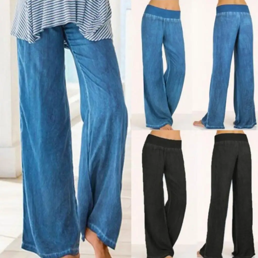 

Stylish Wide Leg Draped Woman Long Pants Casual Pants Soft Texture High Waist