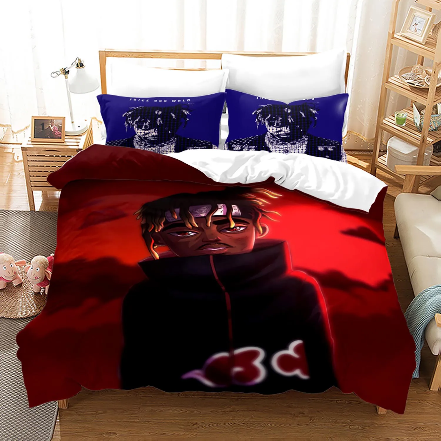 

New Juice Wrld Bedding Set Single Twin Full Queen King Size Stars Juice Wrld Bed Set Aldult Kid Bedroom Duvetcover Sets 3D 007