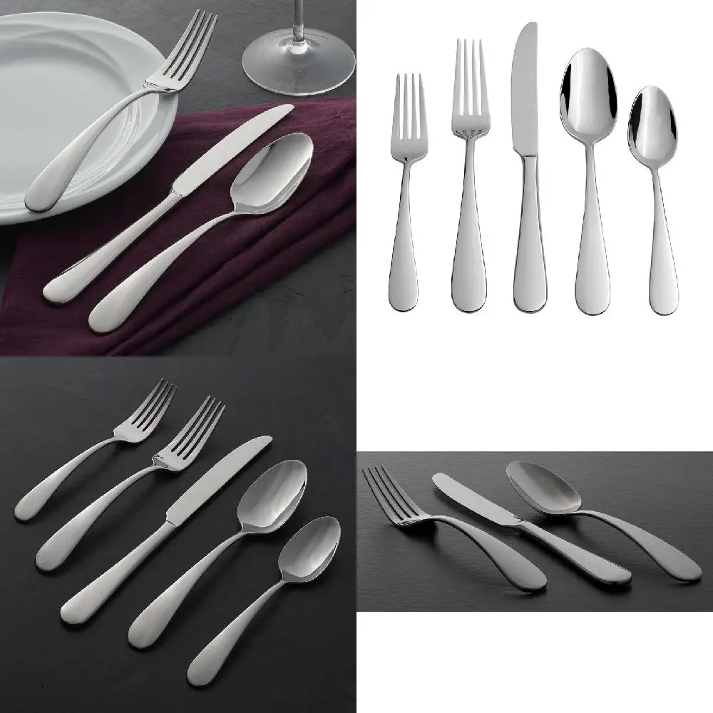 

Luxurious 40-Piece Silverware Set with Service for 8 - Perfect Home/Restaurant/Kitchen Cutlery Flatware Dinnerware Set.