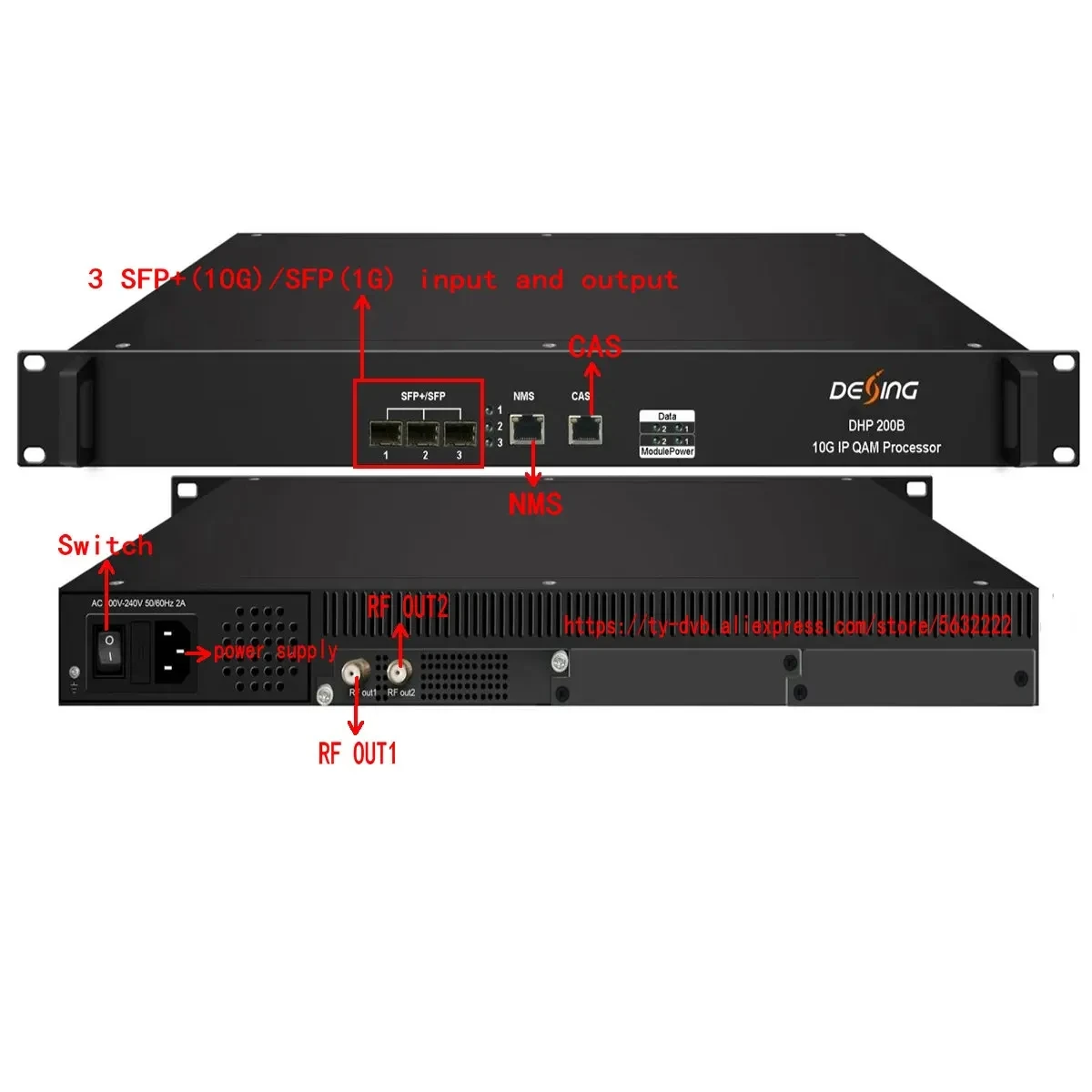 Многослойный шифрованный Dvb-c Ip-модуль Qam Ip-Rf-модулятор