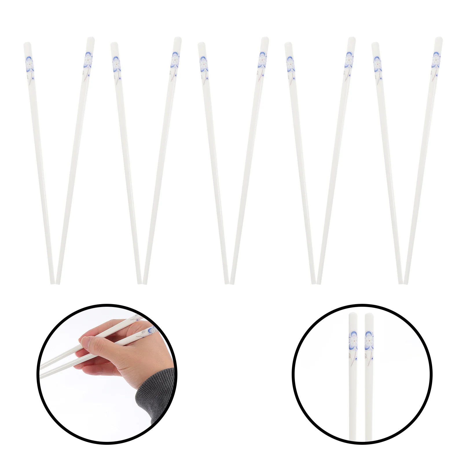 

Набор палочек для еды, уличная керамическая посуда из белого дерева с защитой от ожогов, набор из 5 пар