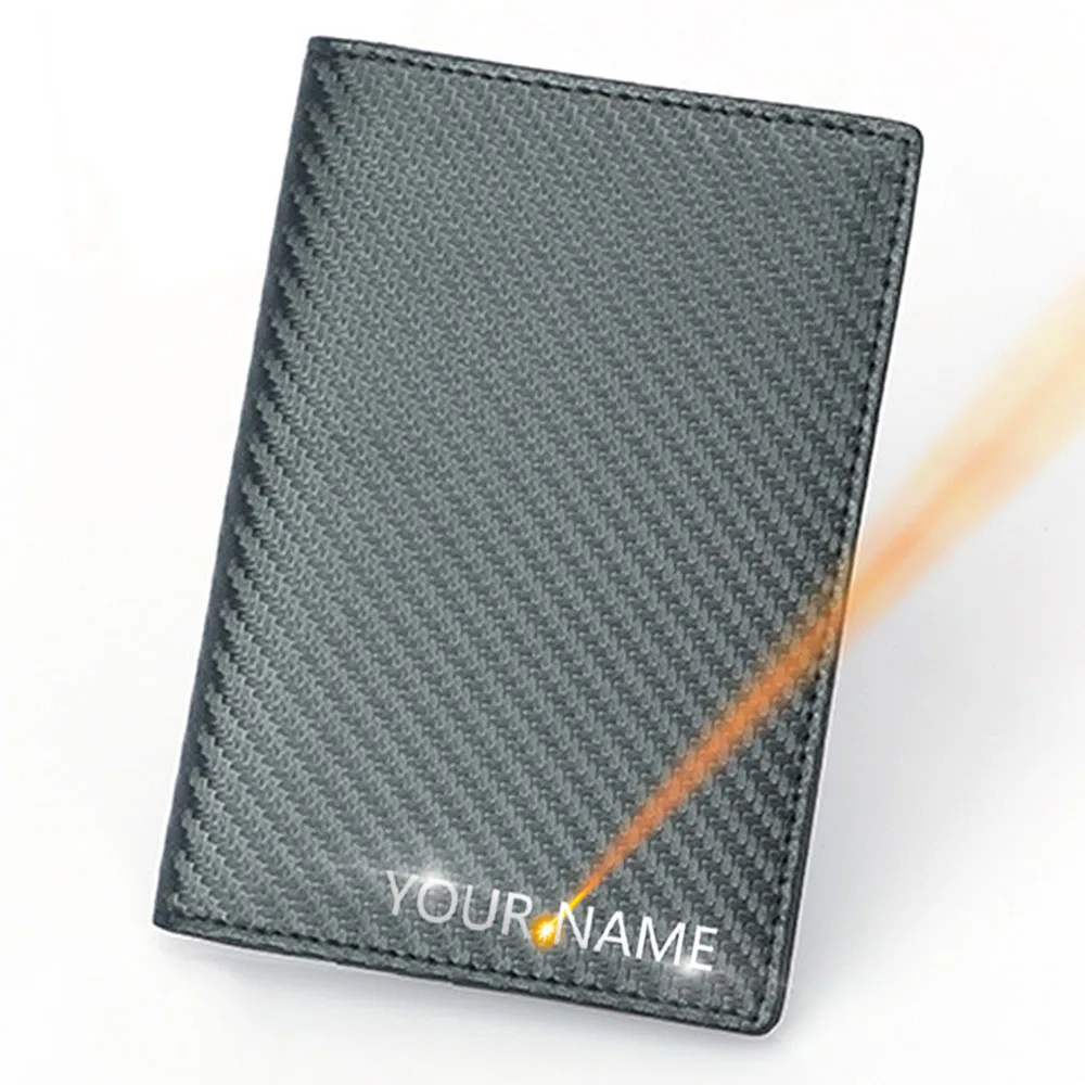 

2022 Passport Holder Wallet Cow Leather Print Men Wallet RFID 4 Colder Holders Carbon Fiber Passport Cover Men Purse Wallet