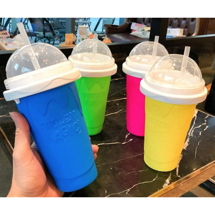 

DIY Smoothie Squeeze Frozen Cup Slushy Maker Making Freeze Frozen Fast Frozen Magic Food Grade Silicone Drink Water Bottle