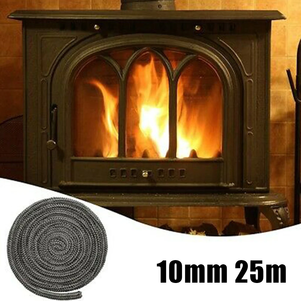 

25m 10mm Stove Fireplace Cord Fire Sealing Rope Stove Seal Gasket Woodburner Fiberglass Sealing Rope