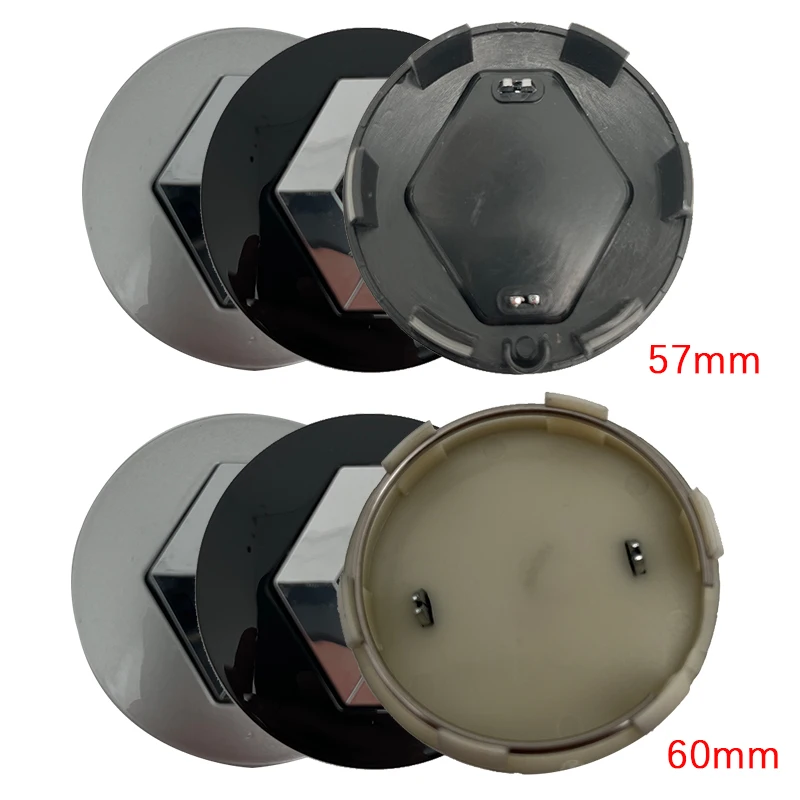 

20Pcs 57mm 60mm Black Silver Car Wheel Center Caps For Renault Exterior Accessories Auto Badge Logo Emblem Hub Rim Cover New
