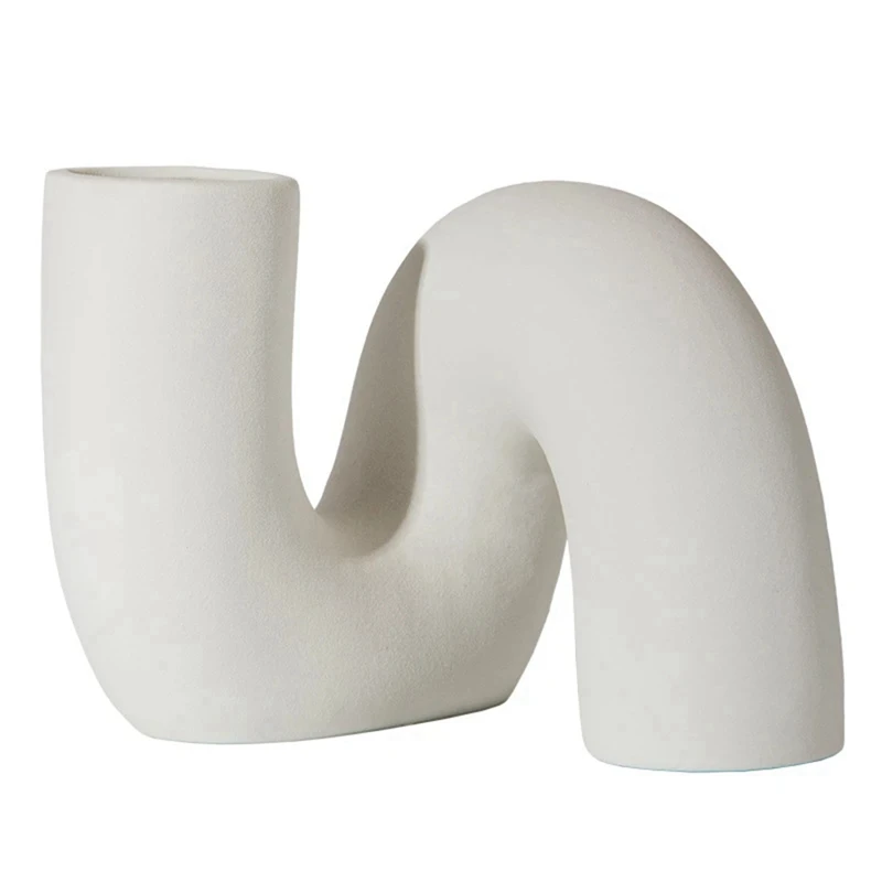 

Nordic Style Ceramic Vase Modern Art Plower Arrangement Pot Ornaments Living Room Decor Desktop Office Decor