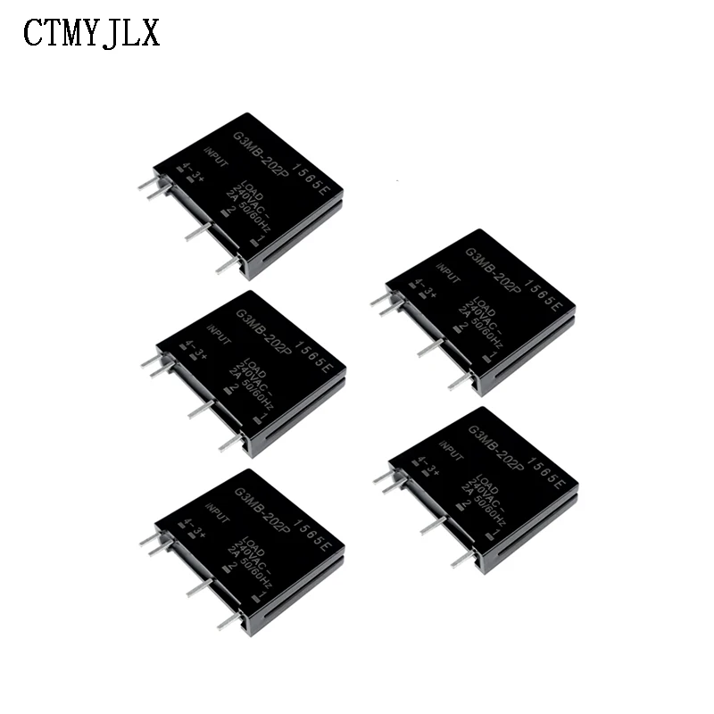 

5 шт./твердотельное реле 5 В, 12 В, 24 В G3MB-202P PCB SIP SSR AC 240 в, 2 А, релейный переключатель цепи Snubber G3MB 202P