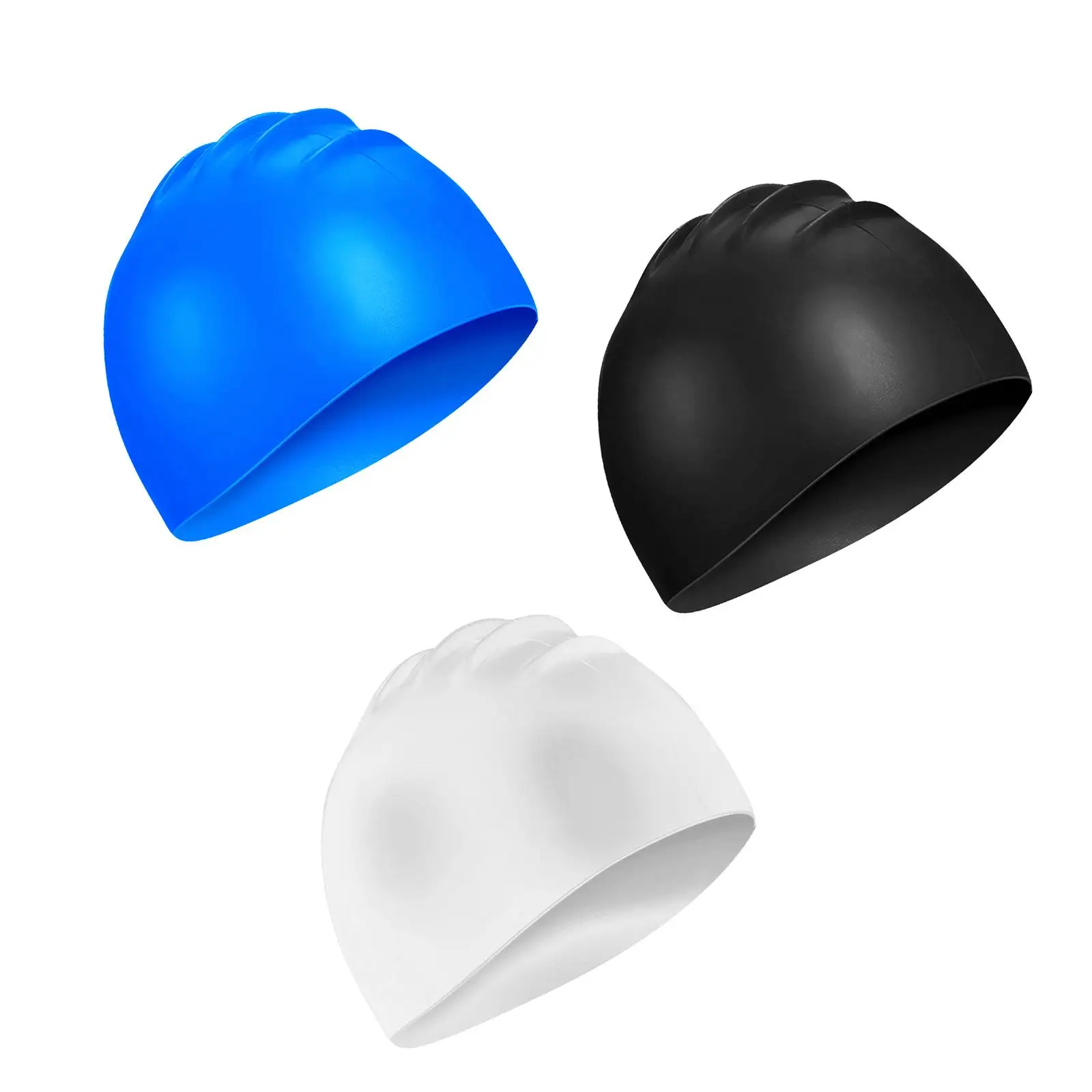 

Swimming Caps Silicone Non Slip Swim Hat for Women Men Single Color