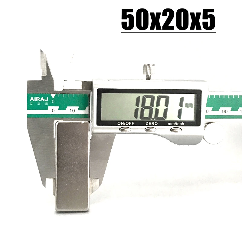 1/2/5/10 шт. 50x20x5 неодимовый магнит 50 мм x 20 5 N35 NdFeB Блок сверхмощный постоянный Imanes 50*20*5