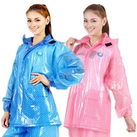 motorcycle raincoat suit waterproof rain coat women transparent electric riding car battery pink plastic suit capa de chuva gift