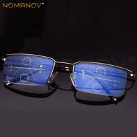ultra light rectangle half rim frame elite men women progressive multifocus reading glasses add 75 100 125 150 175 200 to 400