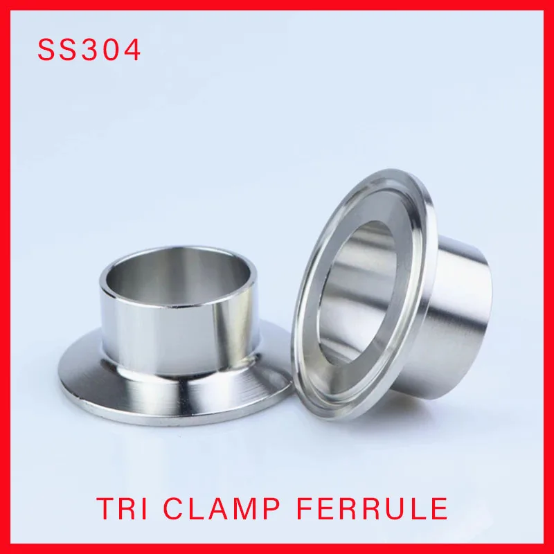 

19/25/32/38/45/51/63/76/89/102mm Pipe Butt Weld 1.5" 2“ 3" 3.5" 4" Tri Clamp Ferrule SS304 Stainless Sanitary Fitting Homebrew