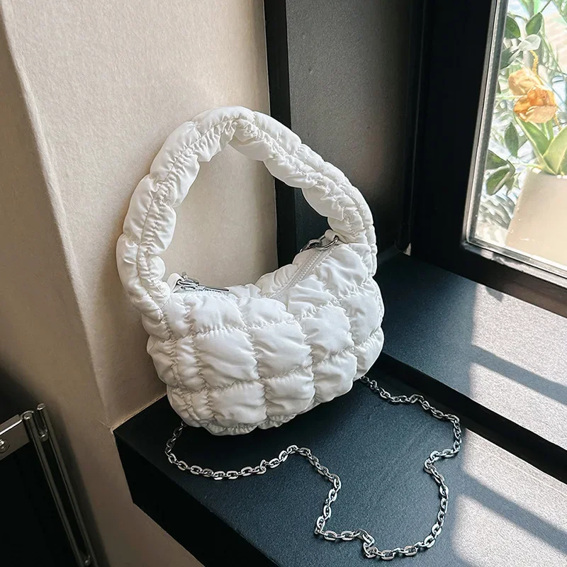 Модная Корейская сумочка в форме облака с цепочкой миниатюрный пуховой тоут