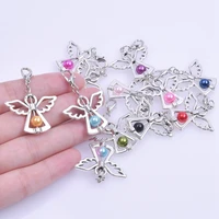 12pcslot mix vintage silver color angel wings charm pendant accessories charms diy handmade pendant for jewelry making supplies
